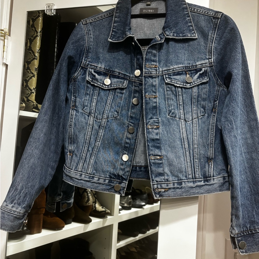 DL1961 Women's Blue Vika Shrunken Denim Jacket
